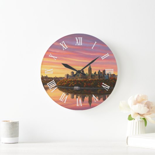 Ottawa Canada Travel ラージ壁時計 (ホーム)