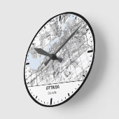 Ottawa Clock City Line Art ラウンド壁時計 (傾斜)