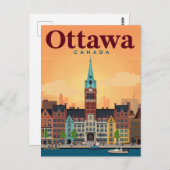 Ottawa Clock Tower ByWard Market ポストカード (正面/裏面)