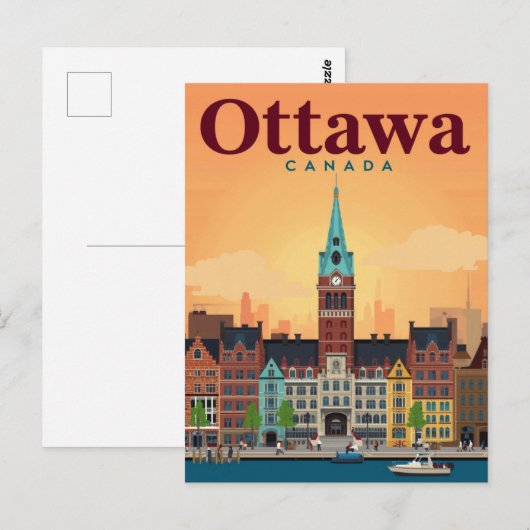 Ottawa Clock Tower ByWard Market ポストカード (正面/裏面)