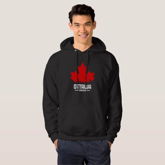 Ottawa Quebec Canada Maple Leaf Canadian Flag Skyl パーカ (正面フル)