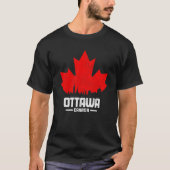 Ottawa Quebec Canada Maple Leaf Canadian Flag Skyl Tシャツ (正面)