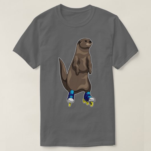 Otterインラインスケートで滑るローラースケート Tシャツ (デザイン正面)