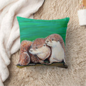 Otter 最高の Friends絵画の クッション (ブランケット)