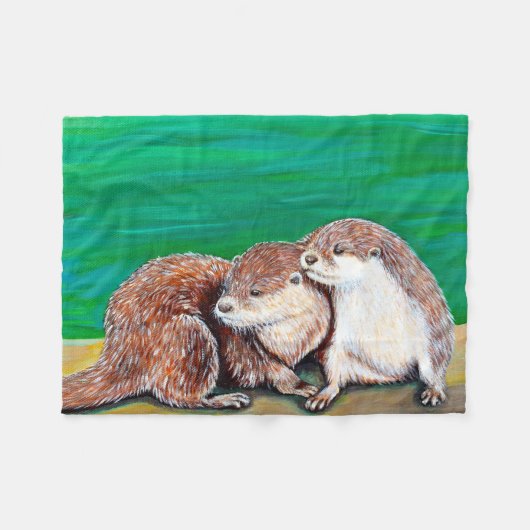 Otter 最高の Friends絵画の フリースブランケット (正面(横))