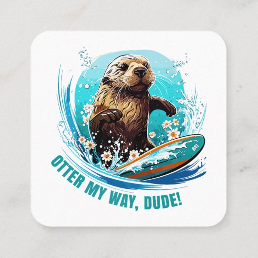 Otter 841サーフィンOtter Sheサーフボードオッテを盗む スクエア名刺 (裏面)