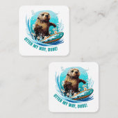 Otter 841サーフィンOtter Sheサーフボードオッテを盗む スクエア名刺 (正面/裏面)