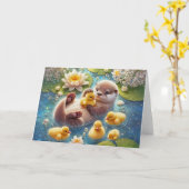 Otter and Friends カード (黄色い花)