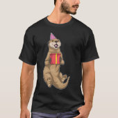 Otter Birthday Party hat Tシャツ (正面)