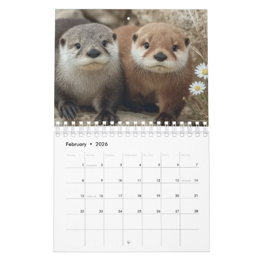 Otter Calendar 2026 カレンダー (2月 2026)