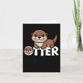 Otter Chaos Funny Animal Lover Cute Pun Sayings Qu カード (正面)
