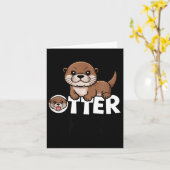 Otter Chaos Funny Animal Lover Cute Pun Sayings Qu カード (黄色い花)