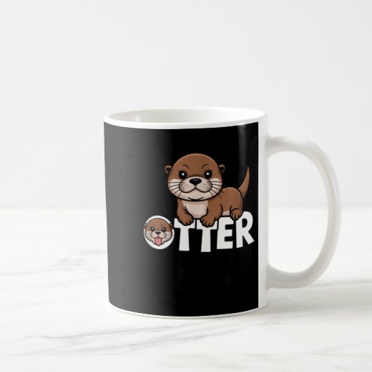 Otter Chaos Funny Animal Lover Cute Pun Sayings Qu コーヒーマグカップ (右)