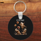Otter Chaos Funny Bagel Fighting Sea Otters Pun An キーホルダー (正面)