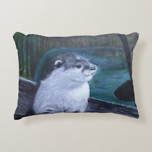 Otter cushion pillow アクセントクッション (正面)