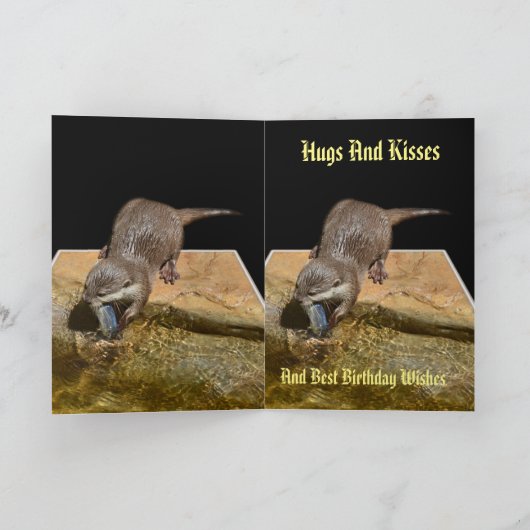 Otter Dimensional Art誕生日 カード (内部)