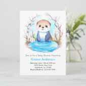 Otter Dreamscapeお洒落魔法Boy Baby Shower 招待状 (スタンド正面)