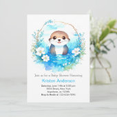 Otter Dreamscape Wonderland Boy Baby Shower 招待状 (スタンド正面)