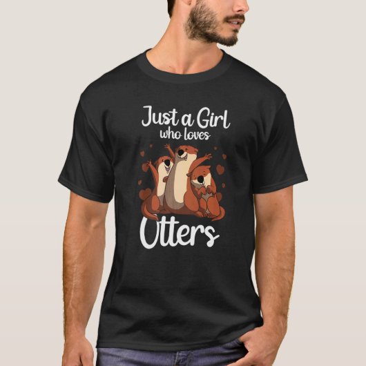 Otter For Girls Women Sea Otter Animal Tシャツ (正面)