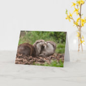 Otter Greeting Card カード (黄色い花)