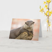 Otter Greetingsカード カード (黄色い花)