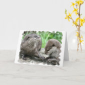 Otter Habitatグリーティングカード カード (黄色い花)