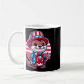 Otter Happy 4Th Of 7月インディペンデンスデイ男性女性 コーヒーマグカップ (左)