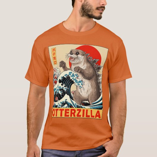 Otter Japanese Art Funny Otter Lover Gifts for Men Tシャツ (正面)