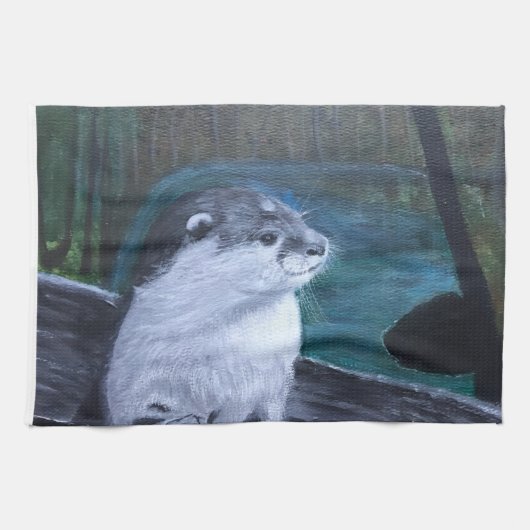 Otter kitchen tea towel キッチンタオル (横)