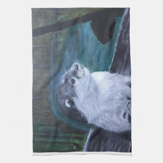 Otter kitchen tea towel キッチンタオル (縦)