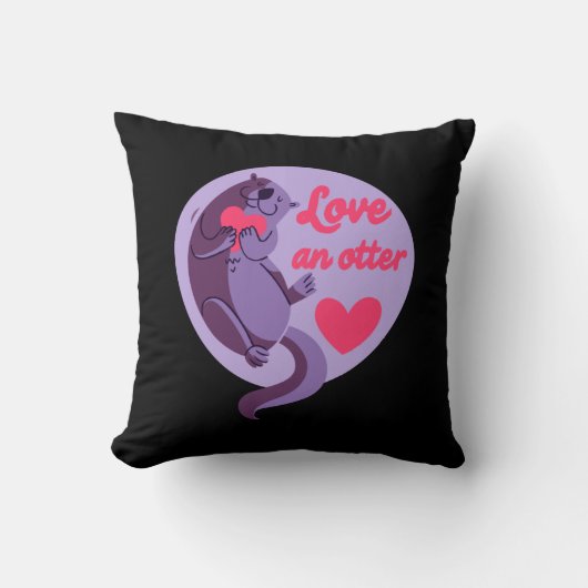 Otter - Love An Otter Love Another クッション (正面)