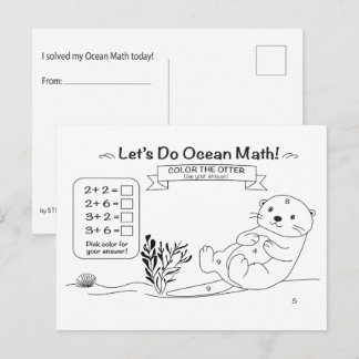 Otter Math Coloring Postcard ポストカード
