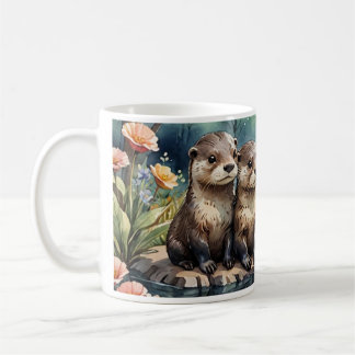 Otter Mug - Family of Otters コーヒーマグカップ