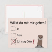 Otter | Postkarte | Ich mag Otter | Liebe ポストカード (正面/裏面)