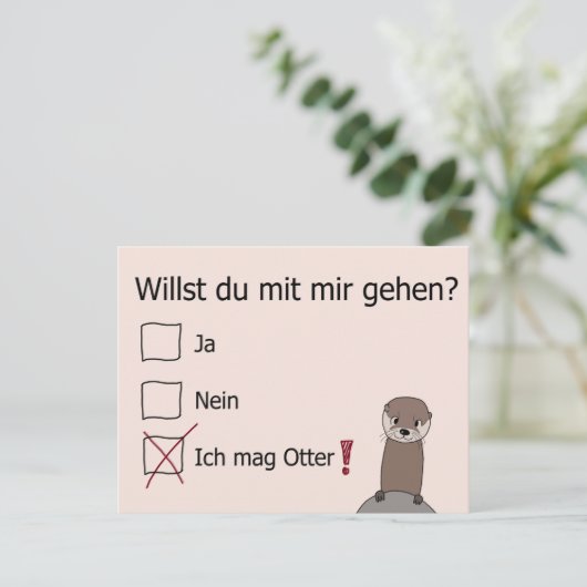 Otter | Postkarte | Ich mag Otter | Liebe ポストカード (スタンド正面)