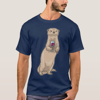 Otter Red wine Tシャツ