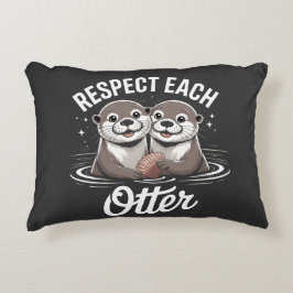 Otter Respect Each Other Funny アクセントクッション