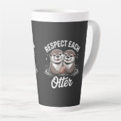 Otter Respect Each Other Funny カフェラテマグ (右アングル)