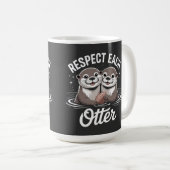 Otter Respect Each Other Funny コーヒーマグカップ (正面右)