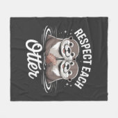 Otter Respect Each Other Funny  フリースブランケット (正面(横))