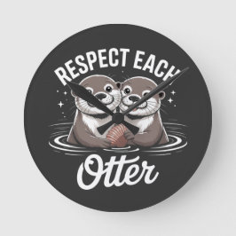 Otter Respect Each Other Funny ラウンド壁時計