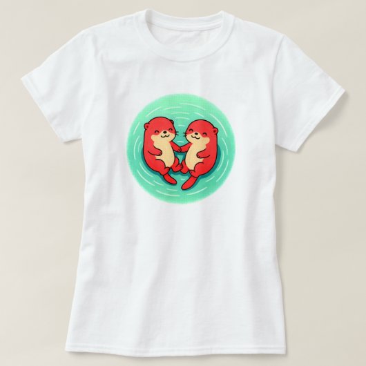 Otter Ripple – 川の守護者 | ホワイトのみ Tシャツ (デザイン正面)