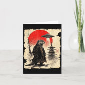 Otter Samurai Retro Ufo Japanese Warrior Art Graph カード (正面)