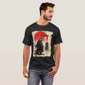 Otter Samurai Retro Ufo Japanese Warrior Art Graph Tシャツ (正面フル)