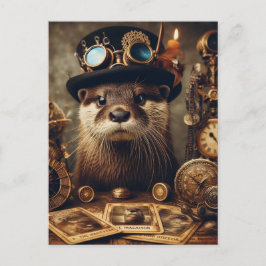 Otter Steampunkタロットカードリーダー ポストカード