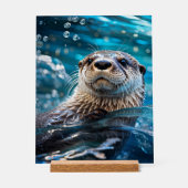 Otter Swimming アクリルサイン (正面)