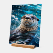 Otter Swimming アクリルサイン (傾斜)
