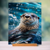 Otter Swimming アクリルサイン (ニュートラル)