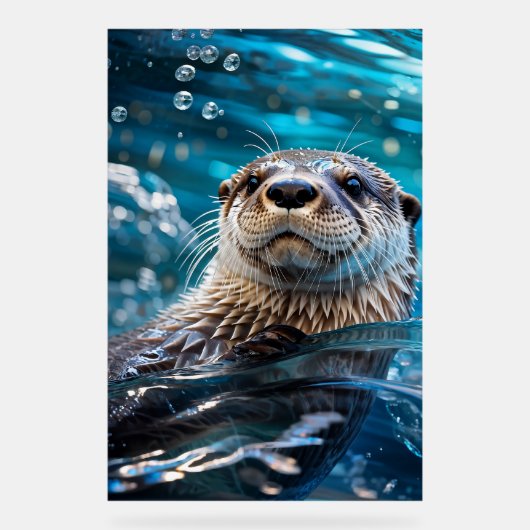 Otter Swimming アクリルサイン (正面)