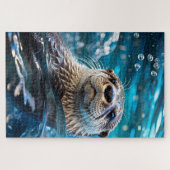 Otter Swimming ジグソーパズル (横)